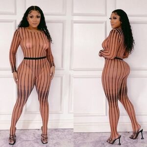 Striped Bodysuit Set